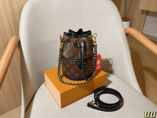 Lv Louis Vuitton New Product Show Canoe Old Flower Fortune Bucket Bucket Bag Sho