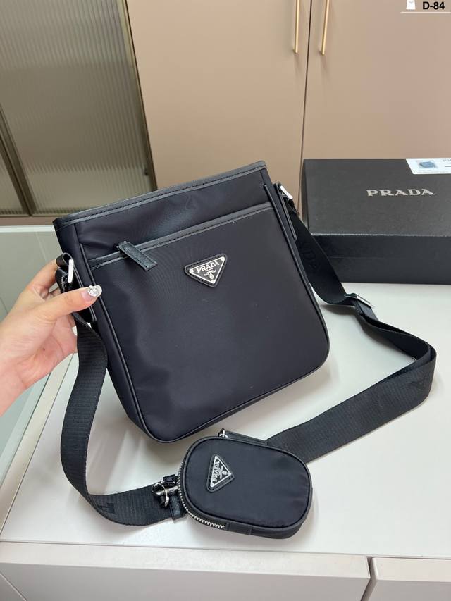 Prada Prada Saffiano Nylon Triangle Logo Messenger Bag Single Shoulder Messenger
