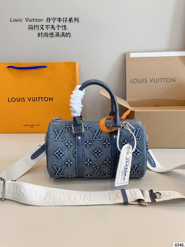 With Gift Box. Lv Speedy Denim Pillow Bag This Retiro Handbag Is Made Of The Ico