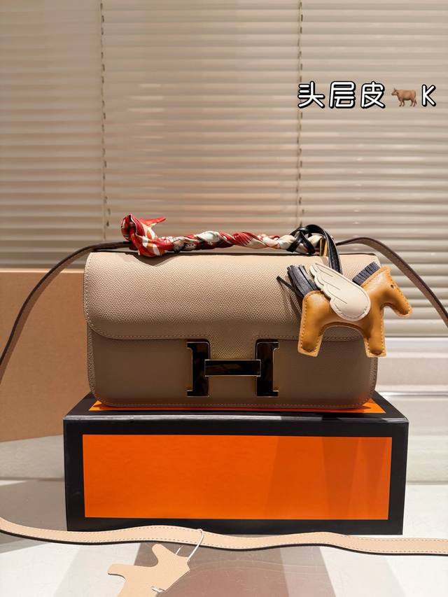 Gift Box Original Dust Bag Hermes Original Cowhide Stewardess Bag 24K Kangkang B
