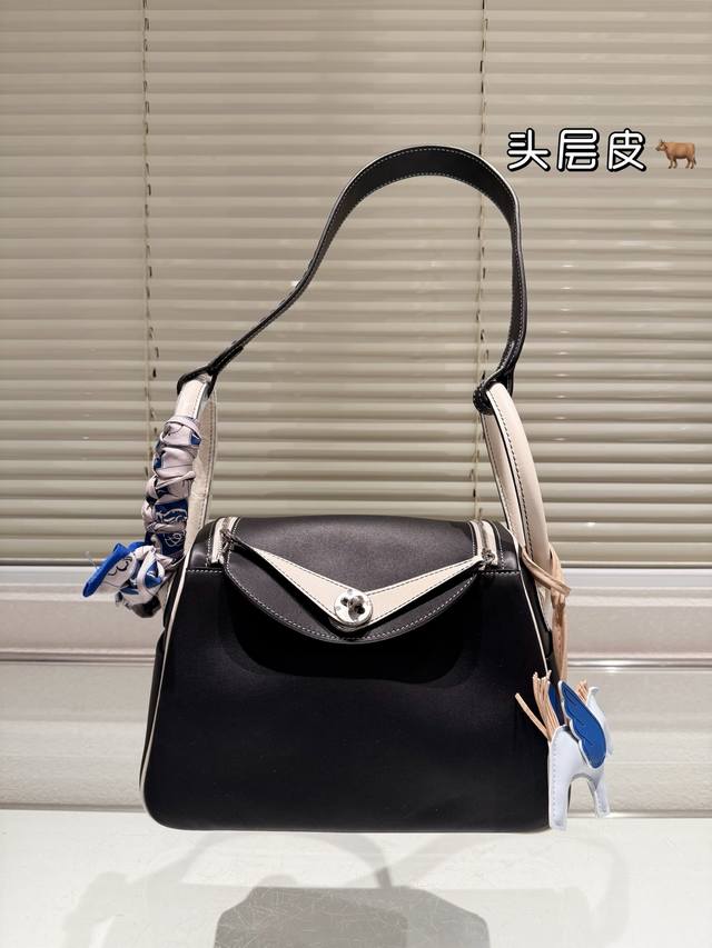 Original Imported First-Layer Cowhide Hermes Shoulder Bag Lindy Bag Hermes Lindy