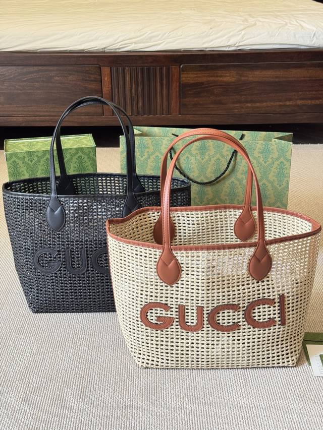 Gucci New Straw Bag ~ Great For Vacation Lazy Retro Fashion Feeling Gucci Takes