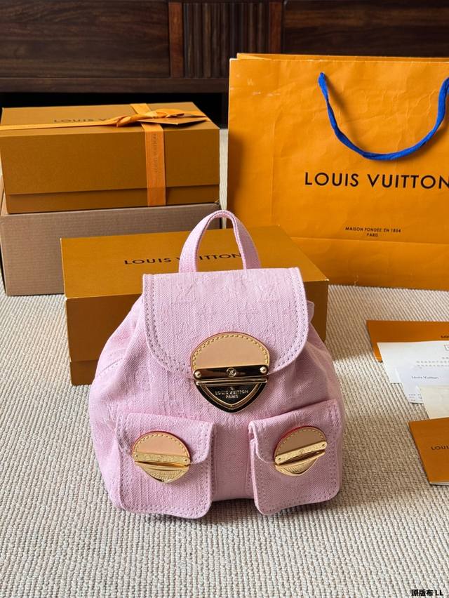 Original Cloth Lv Duma Backpack New Old Flower Small Bb Backpack Top Cowhide Ori