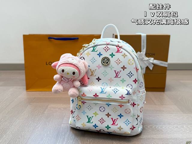 With Pendant Louis Vuitton Lv Backpack Temperamental And High-En D Suitable For