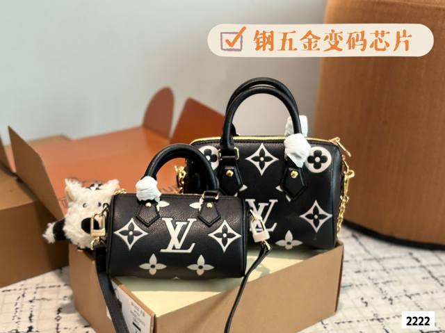 Lv Louis Vuitton Speedy 20 Cream Blue Pillow Bag Crossbody Monogram All-Match Wo