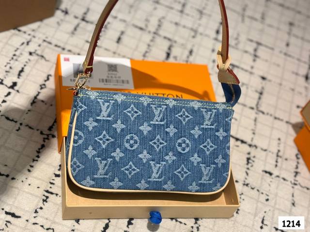 Denim With Box Lv Louis Vuitton Style Underarm Second-Hand Mahjong Bag, Exquisit