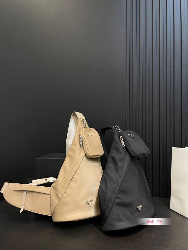 With Box Prada Nylon Waist Bag Chest Bag Clean And Simple Match With Casual Styl