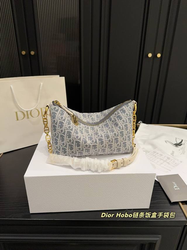 Folding Box Size 22.16 Dior Hobo Chain Lunch Box Handbag