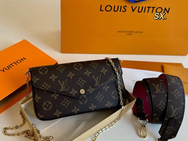 Folding Box Size: 22 13 Lv Louis Vuitton Three-In-One Envelope Bag The Chain Can