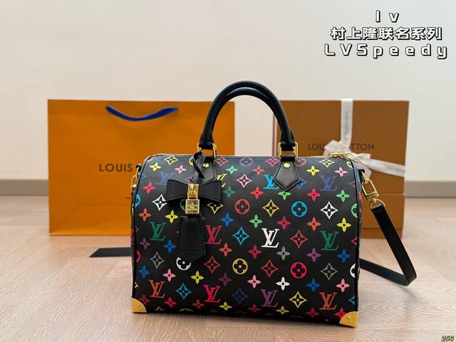 Lv&Takashi Murakami Joint Series Lvspeedy New Handbag Pillow Bag Unique Artistic