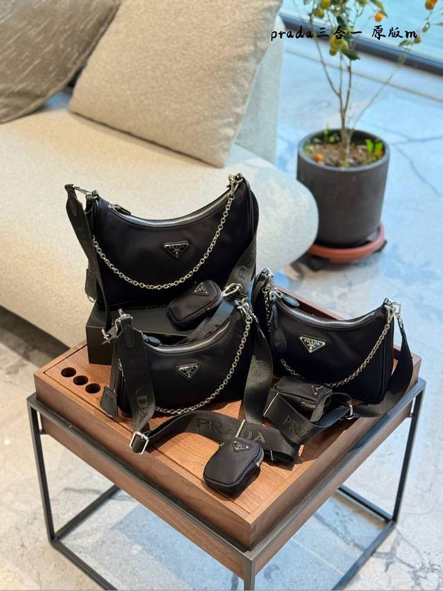 With Box, Top Quality Small 21Cm Medium 24Cm Large 28Cm Bottom Length Prada Hobo