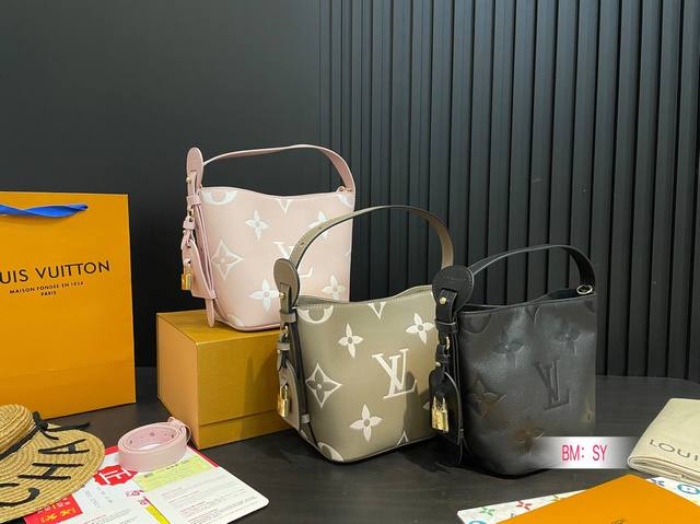 Pink Khaki Black With Folding Gift Box Lv All Inbb Bucket Bag A Bag With A Full
