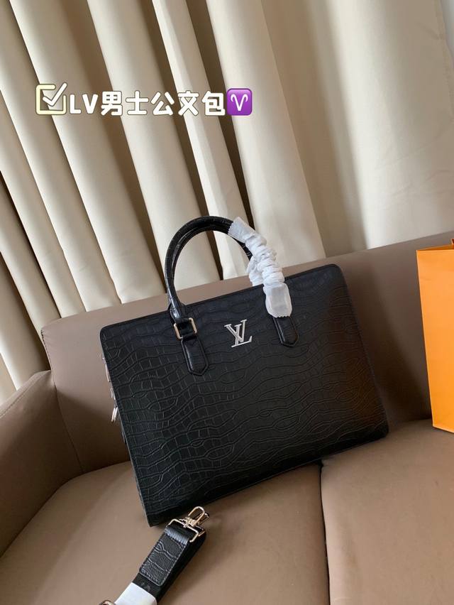 Lv Men's Briefcase Cool And Fashionable Super Large Capacity Any Style Can Be Ea