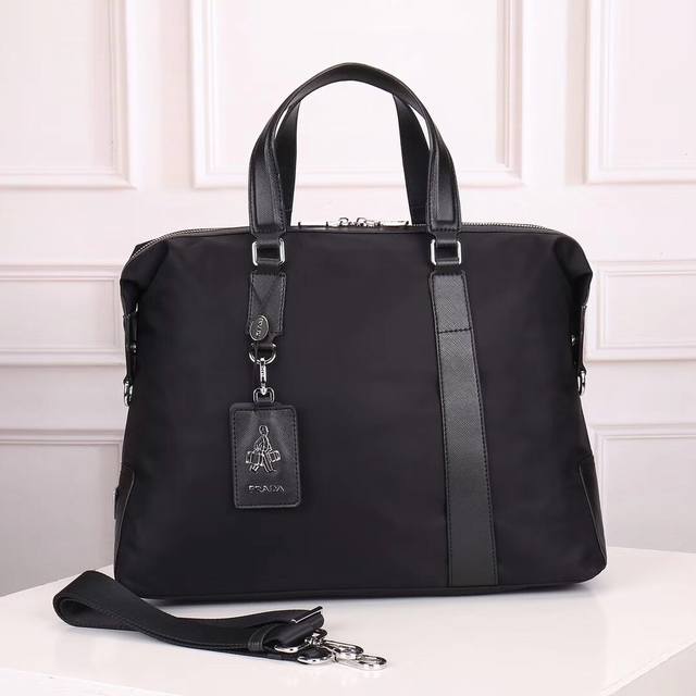 Prada Briefcase Official Website Synchronized Made With Original Imported Waterp