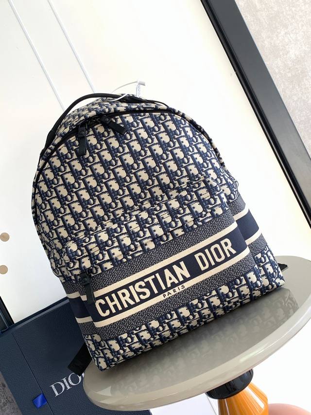 Top-Tier Authentic Di0R Early Spring New Couple's Backpack Made From Jacquard-Wo