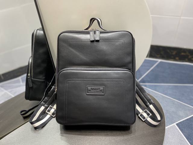 Bally Men's Double-Shoulder Backpack Size: 31X12X37 Cm Made From Top-Grain Cowhi