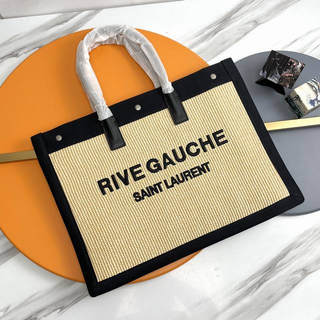 Summer Limited Edition Woven Style _Rive Gauche Tote Bag, Left Bank Shopping Bag