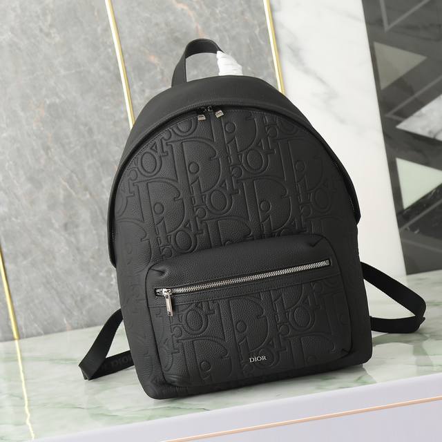 Rider 2.0 Backpack Black Dior Gravity Print Effect Leather And Black Grained Cal