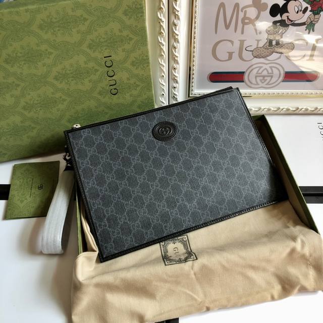 Top-Of-The-Line Edition Premium New Handheld Bag Made From Black Gg Supreme Canv