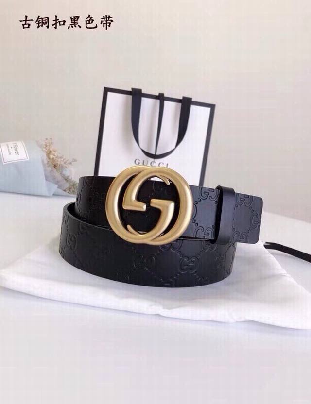 Gucci: Top-Tier Genuine Leather Belt With G-Pattern Embossing On The Surface, Li