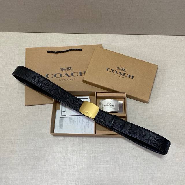 Coach Belt - Hot New Arrival, Authentic Quality, 3.5Cm Width, Genuine Store-Matc