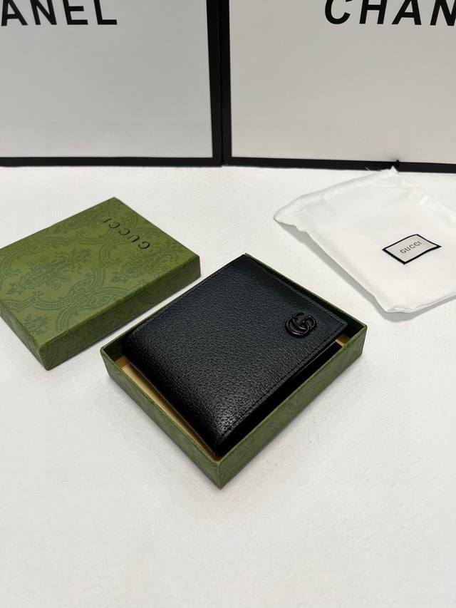 Color: Black Size: Short 11X10 Gucci Counter-Style Men's Short Foldable Wallet,
