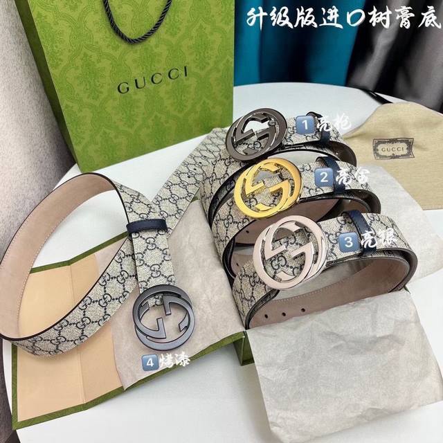 Gucci. Top-Quality Channel Goods. 40Mm Width. The Classic Palladium-Plated Buckl