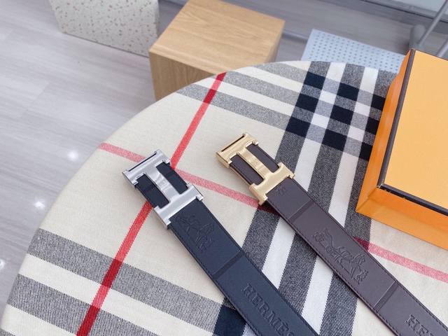 Herm S Authentic New Store Model Buckle Paired With A Double-Sided Imported Leat