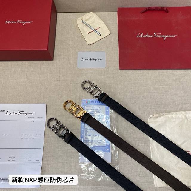 Brand: Ferragamo Chip Design Grade: Authentic Quality. Top-Grain Leather, Classi