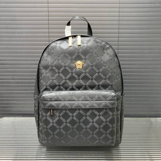 Versace Embossed Men's Backpack, Backpack, Book Bag, Laptop Bag, Classic And Ver
