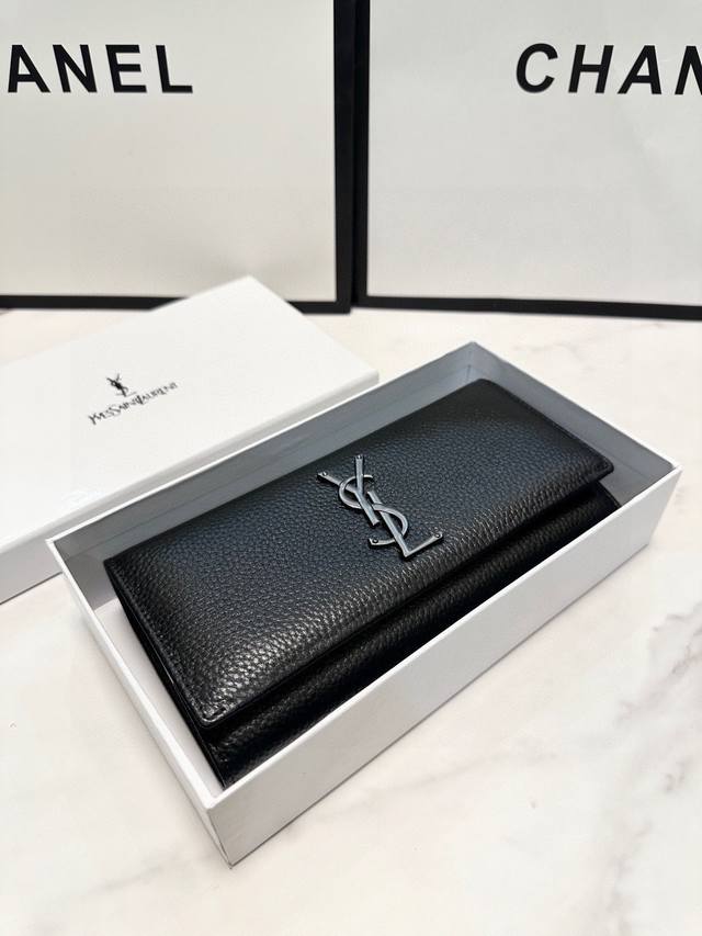 Color: Black Size: 19X10 Saint Laurent-Style Wallet Made From Imported Calfskin