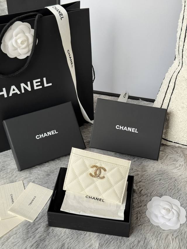 Chanel. Ball Pattern, Perforated Hardware Single Card Case Model Number A P4 Pai