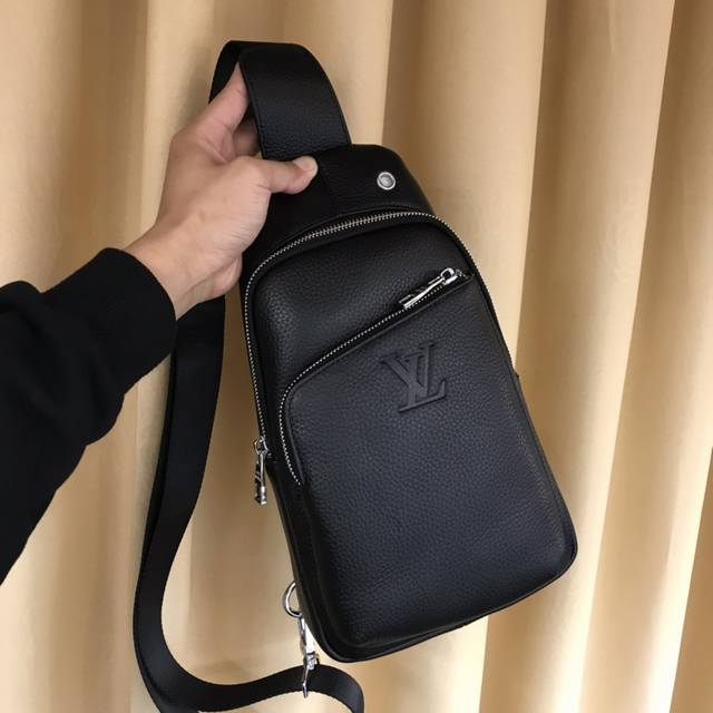 Lv Chest Bag, Front And Back Full Leather, Top-Tier Premium Imported Genuine Lea