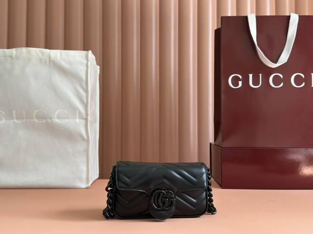 Genuine Leather With Cdfmall Sanya Duty-Free Store Handbag Gg Marmont Chain Maca