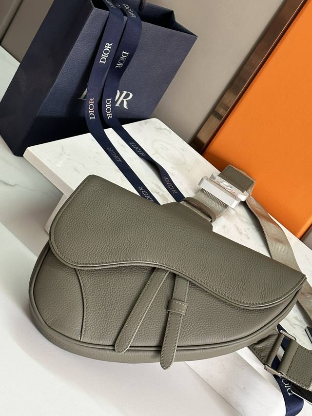 This Saddle Bag Is A Timeless Classic. Crafted From Khaki-Colored Grained Calf L