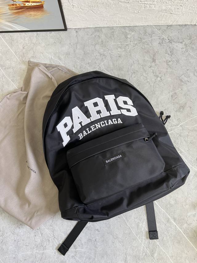 Authentic Balen Double-Shoulder Backpack Large Book Bag, A Minimalist And Trendy