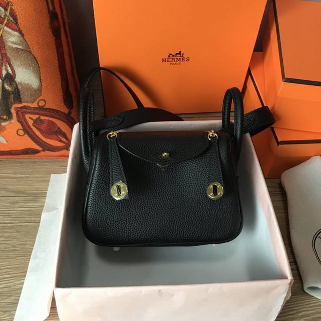 Top-Grain Cowhide Leather With Gift Box, Fully Matching Mini Lindy 19Cm Imported