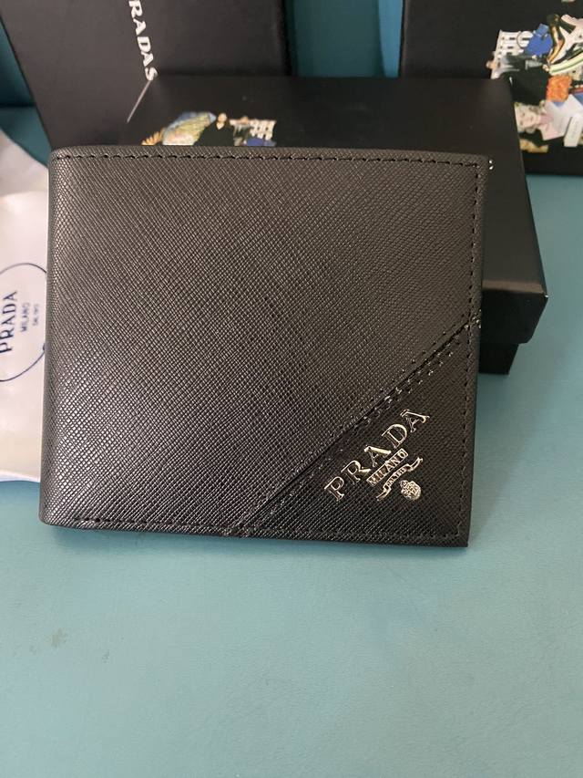 Prada Men's Short Wallet, Latest Model From The Official Store, Authentic Design
