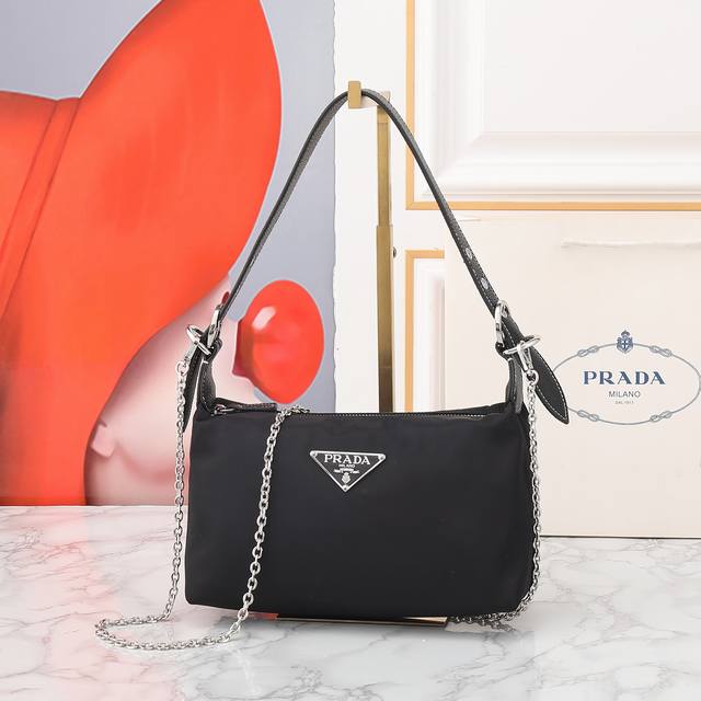 New Vintage Underarm Bag, Made From Imported Nylon Fabric With White Hardware. T