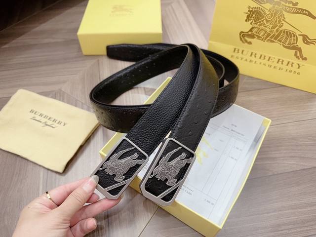 Burberry Ostrich Leather Double-Sided Belt. Burberry Is The World's Largest Luxu