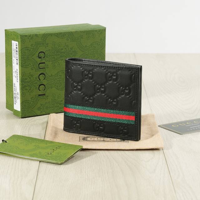 Color: Black Size: Short 12X10 Gucci Counter-Style Short Foldable Wallet, 1:1 Re