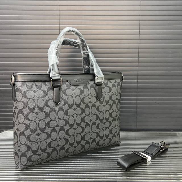 Coach Coach Briefcase Men's Handbag Laptop Bag Classic Logo With Original Crafts