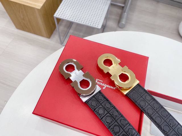 Ferragamo Salvatore Ferragamo Italian-Made, 3.5 Cm Wide, Exquisite Buckle, Color