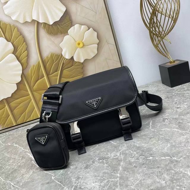 Pra*A2Vd034 Crossbody Bag Black Original Quality Super Versatile And Stylish Mus