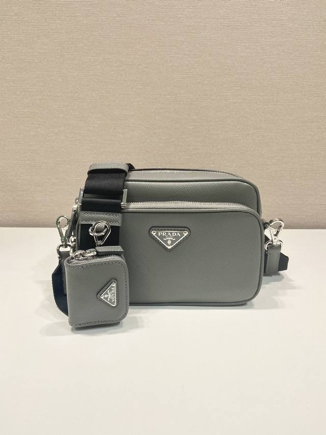 New 2Vh170 This Shoulder Bag Is Crafted From Saffiano Leather, Featuring Clean L