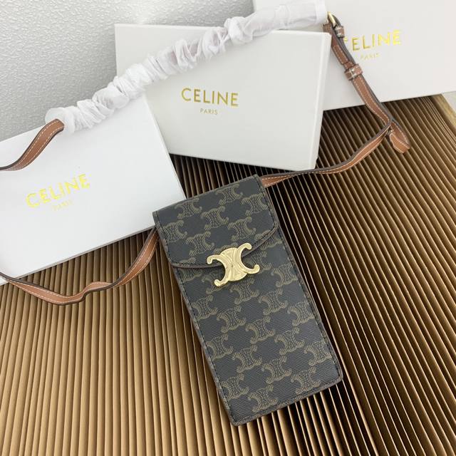 Celine New Arrival - Arc De Triomphe Phone Case, Classic Monogram Fabric, Ultra-