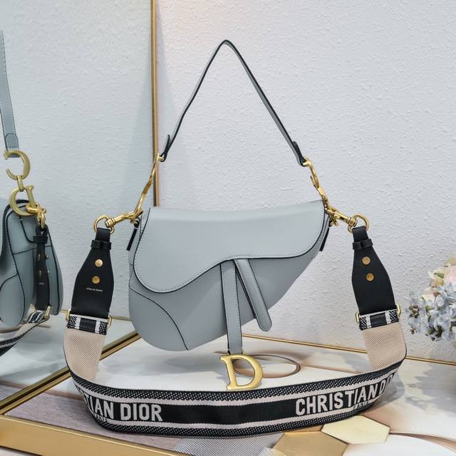 Large Dior Saddle Gray Palm Print Series With Authentic Store Box Large Size: 25
