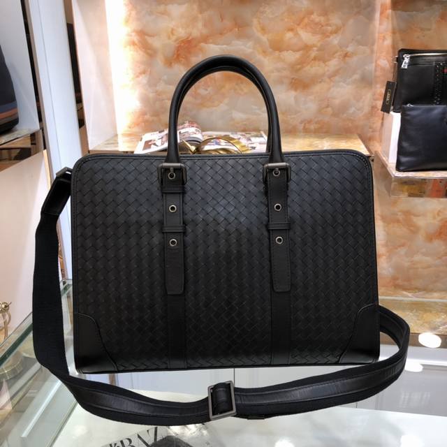Bottega Venet Men's Top-Tier Custom Briefcase, Logo-Free Yet Instantly Recogniza