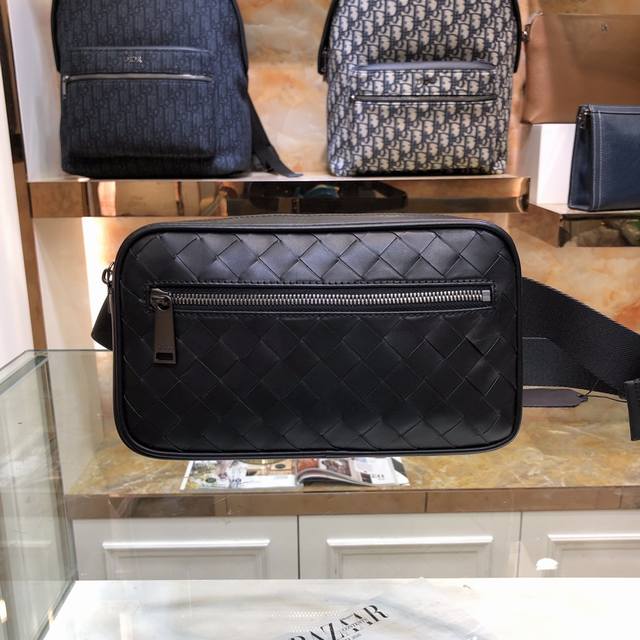 Bv New-Style Woven Leather Compact Waist Bag, Featuring The Iconic Intrecciato 1