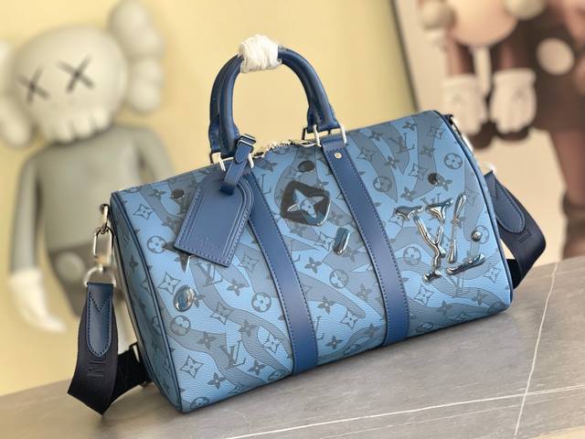 M22573 Keepall Bandouli Re 35 Handbag Crafted From Monogram Aquagarden Canvas, W